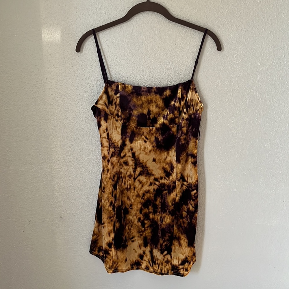 Urban Outfitters Dawn Purple Yellow Velvet Dress medium